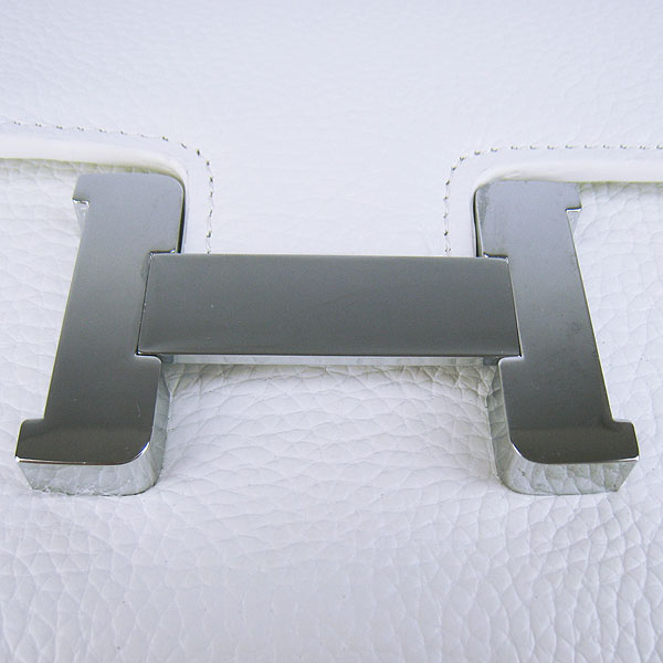 7A Hermes Constance Togo Leather Single Bag White Silver Hardware H020